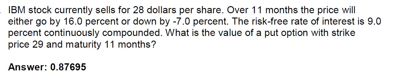 Solved IBM stock currently sells for 28 dollars per share. | Chegg.com