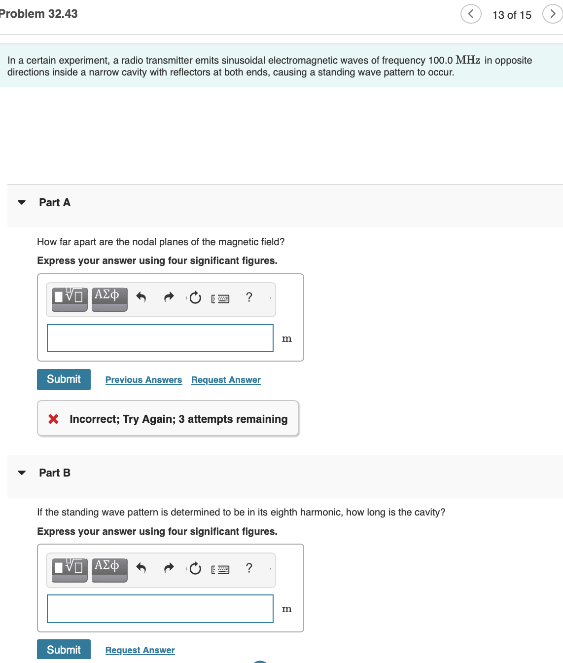 Solved In a certain experiment, a radio transmitter emits