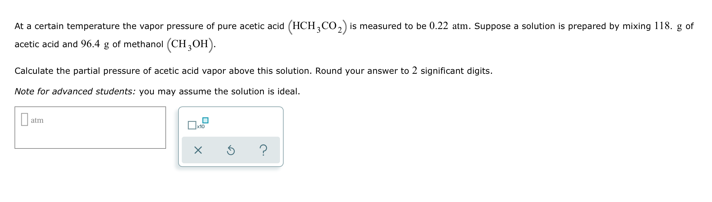 Solved At a certain temperature the vapor pressure of pure