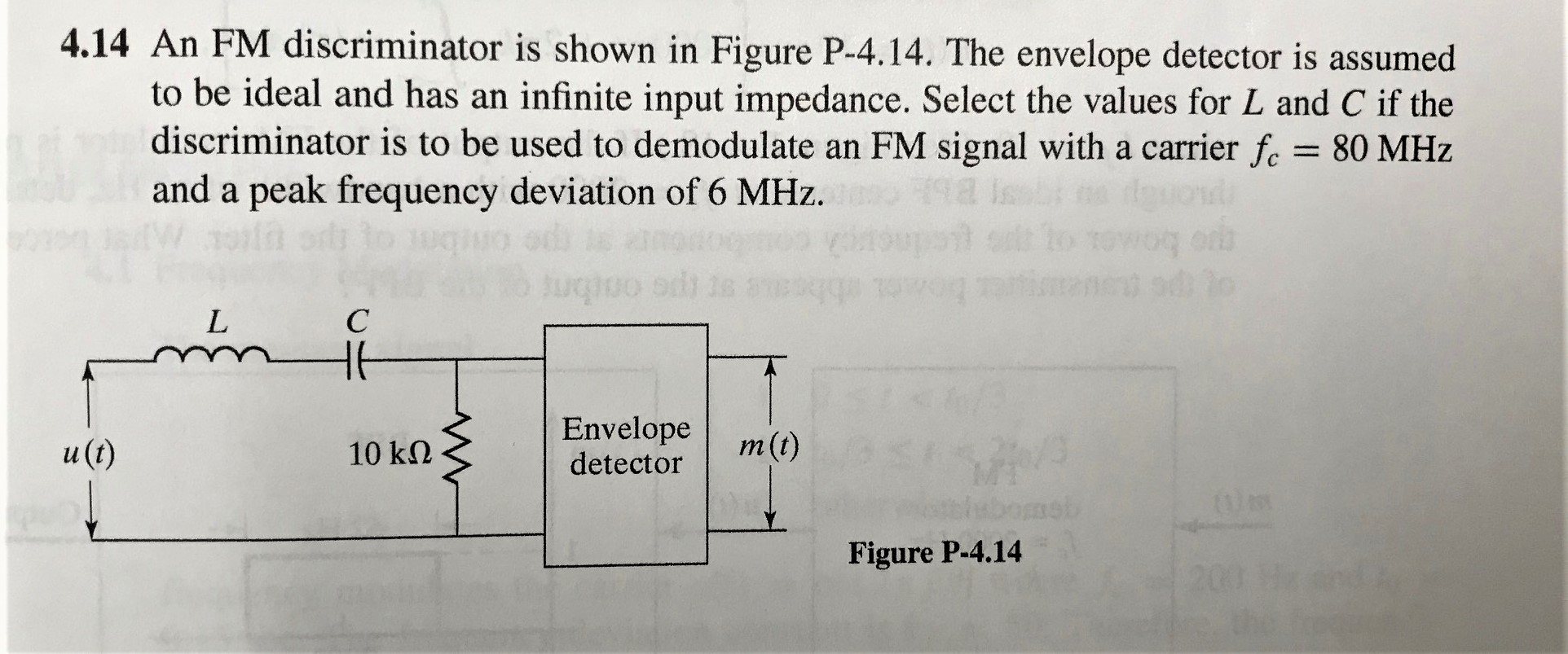 Solved 4.14 An FM discriminator is shown in Figure P4.14.