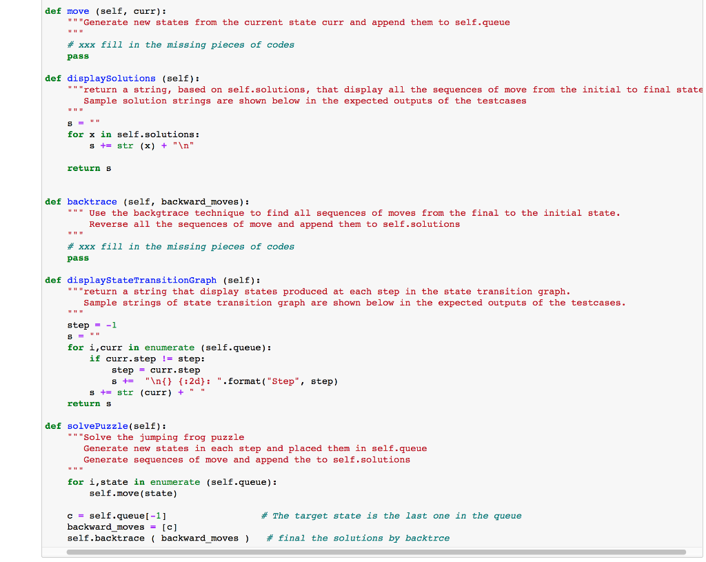 Solved HW 3 Jumping frogs puzzle •