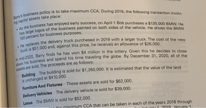 Cca Calculations Over 3 Years Determine The Maximum Chegg