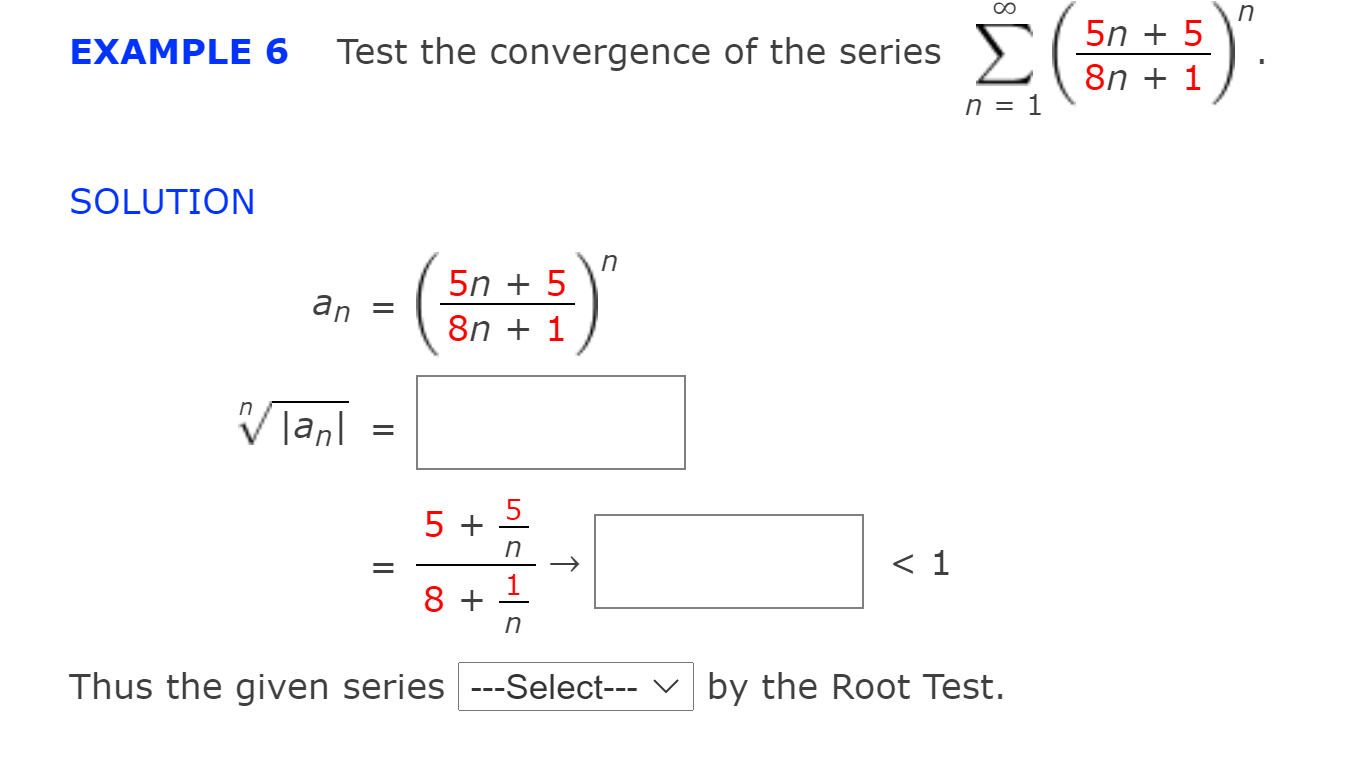 Solved N Example 6 Test The Convergence Of The Series S 5n Chegg Com