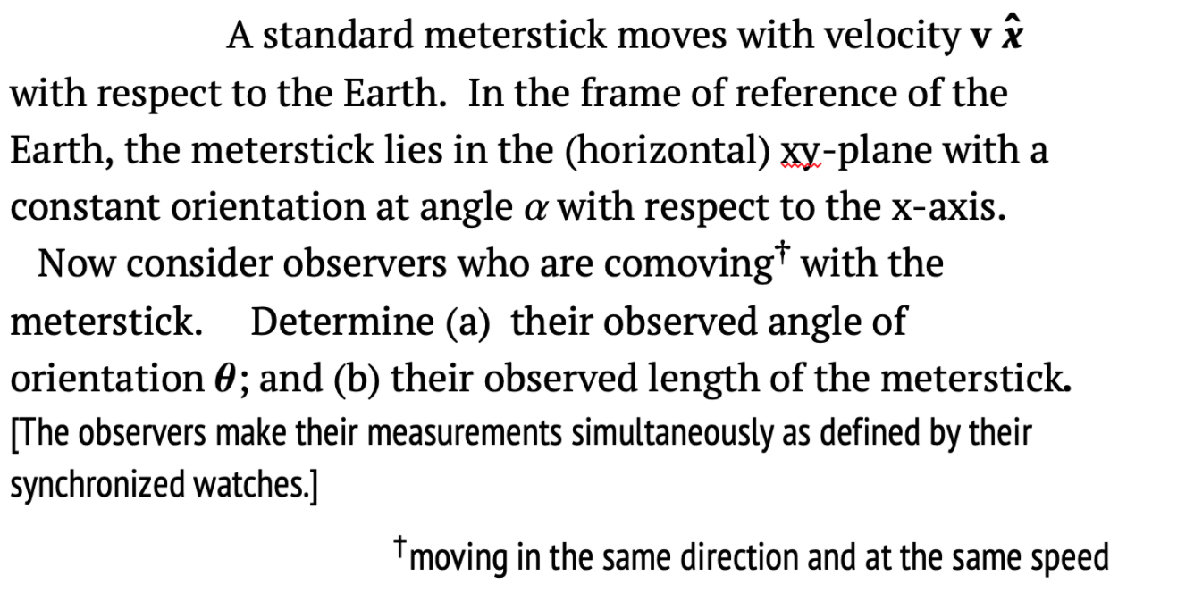 A Standard Meterstick Moves With Velocity V A With Chegg Com