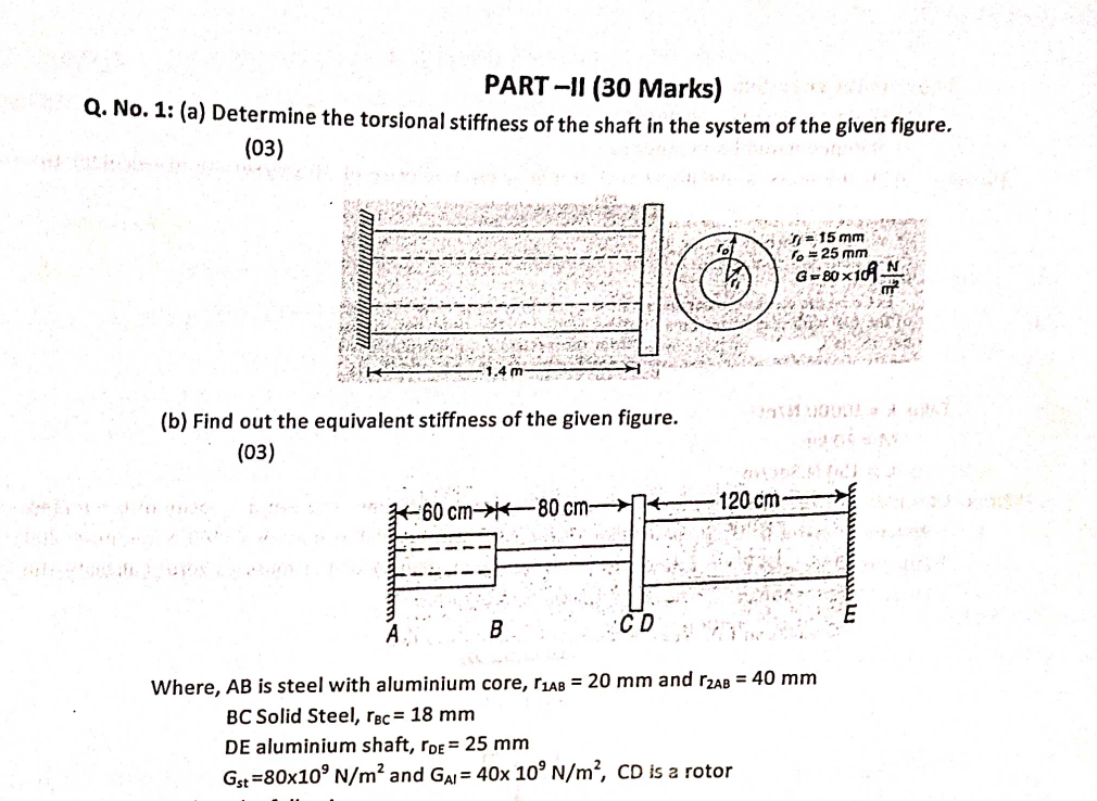 Solved Part Ii Marks Q No A Determine The To