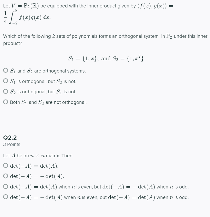 Solved Let V P2 R Be Equipped With The Inner Product Chegg Com