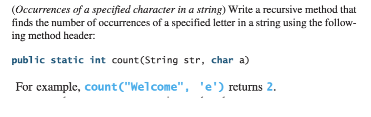 Solved (Occurrences of a specified character in a string) | Chegg.com
