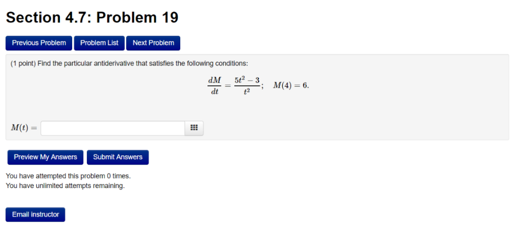 Solved Section 4.7: Problem 19 Previous Problem Next Problem | Chegg.com