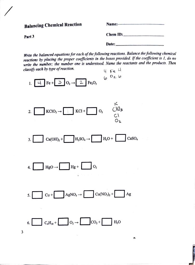 Solved Write the balanced equations for each of the | Chegg.com