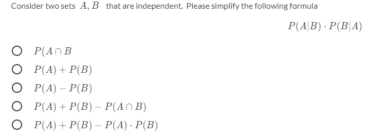 Solved Consider two sets A B that are independent. Please Chegg