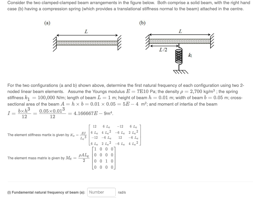 Solved Consider the two clamped-clamped beam arrangements in | Chegg.com