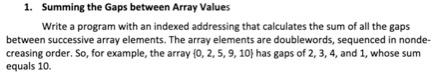 Solved 1. Summing the Gaps between Array Values Write a | Chegg.com