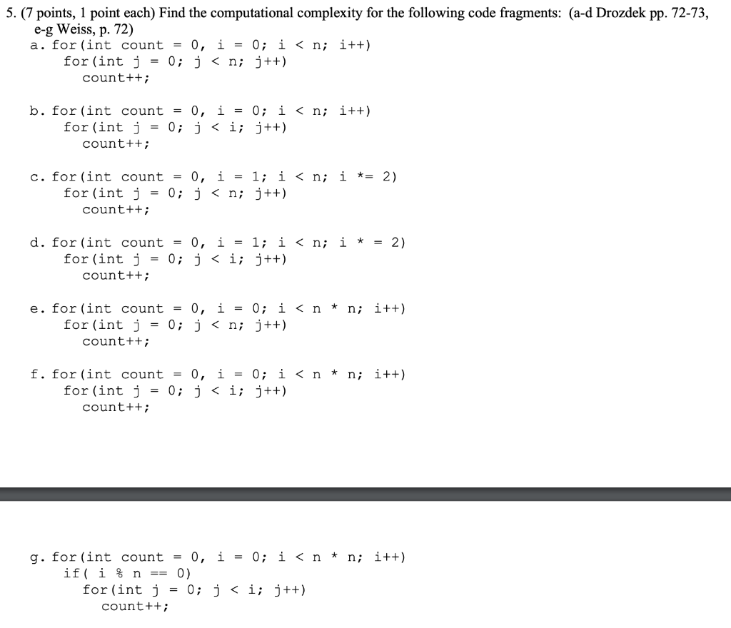 Solved 5 7 Points 1 Point Each Find The Computational Chegg Com