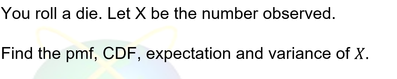 Find the pmf, CDF, expectation and variance of \( X \).