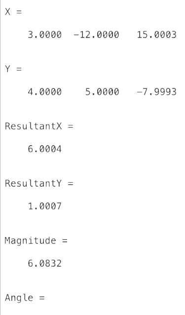 Solved The matlab code is supposed to output these values | Chegg.com