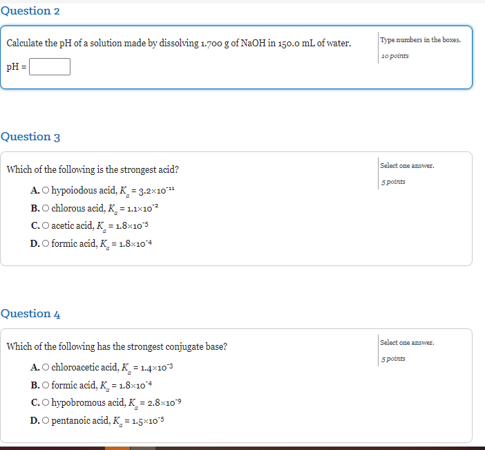Solved Question 2 Calculate the pH of a solution made by | Chegg.com