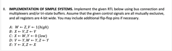 Solved II. IMPLEMENTATION OF SIMPLE SYSTEMS. Implement the | Chegg.com