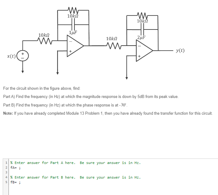 Solved For the circuit shown in the figure above, find:Part | Chegg.com