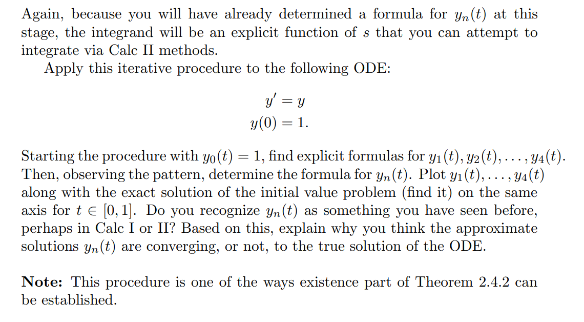 Solved Problem 1 When we first considered the ODE Chegg