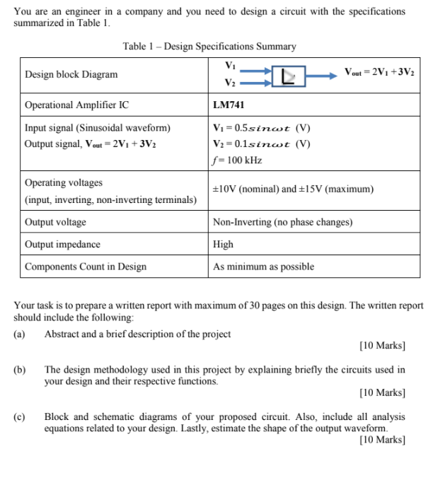 Solved VEL You are an engineer in a company and you need to | Chegg.com