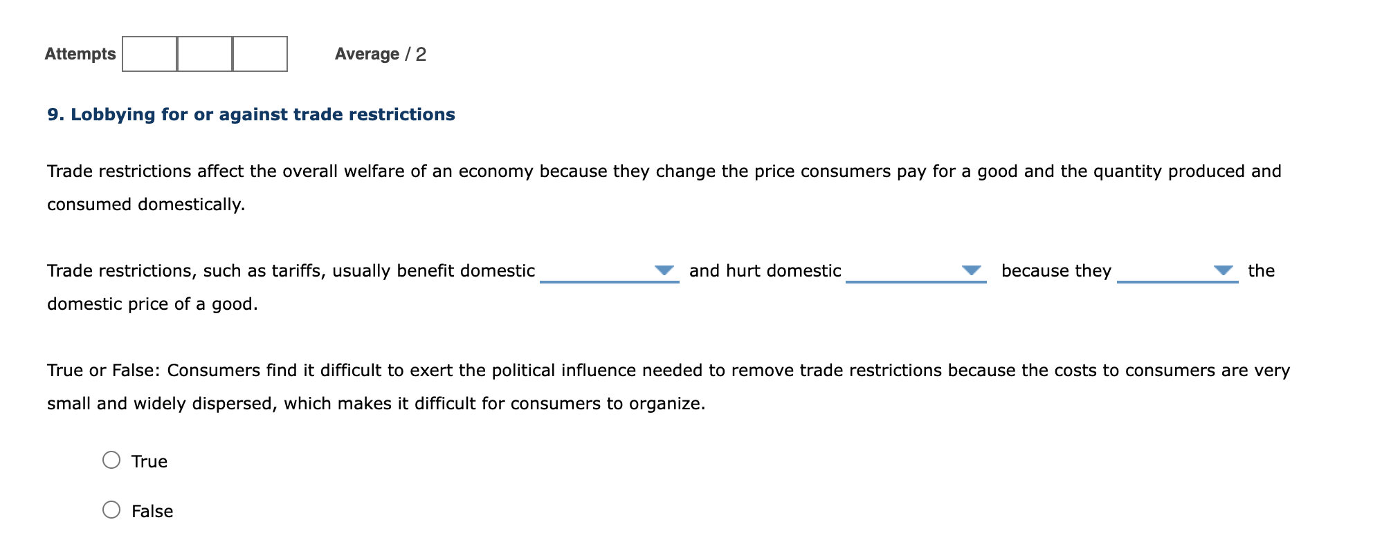 solved-attempts-average-2-9-lobbying-for-or-against-trade-chegg