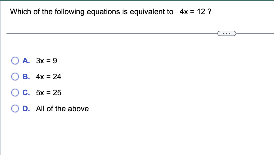 Solved Which of the following equations is equivalent to | Chegg.com