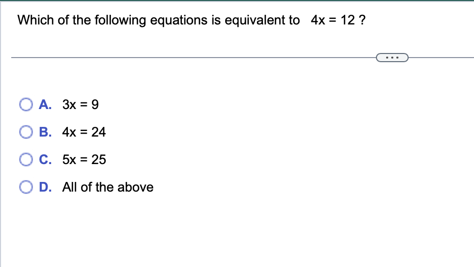 Solved Which Of The Following Equations Is Equivalent To | Chegg.com