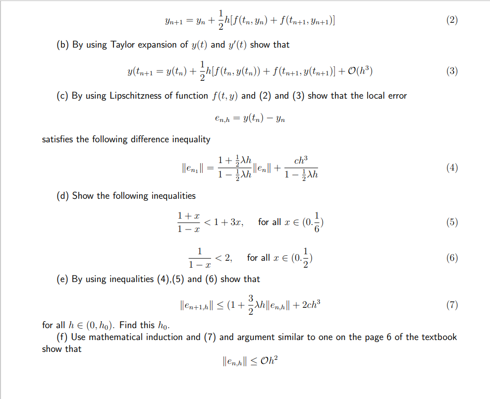 Solved Please This Is From A Numerical Analysis 2 Class. | Chegg.com