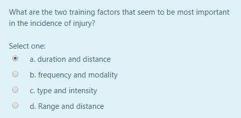 Solved What are the two training factors that seem to be | Chegg.com