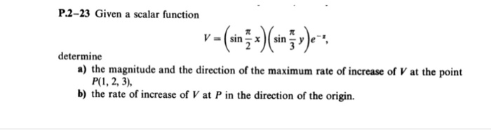 Solved P.2-23 Given a scalar function determine a) the | Chegg.com