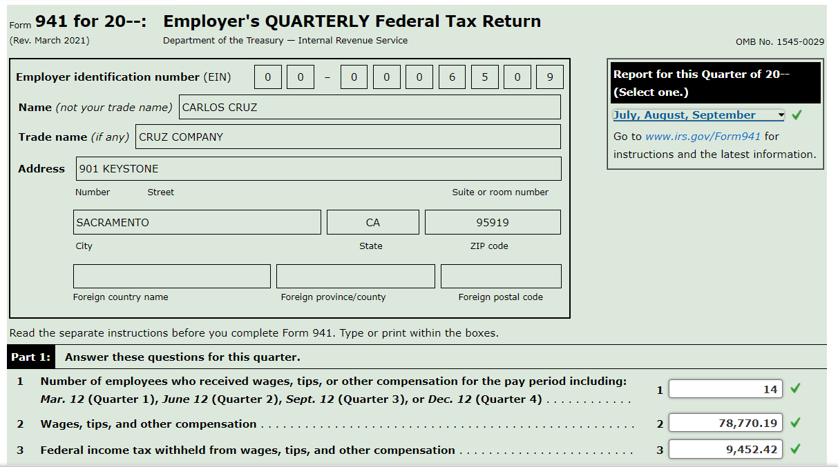 Cruz Company has gathered the information needed to