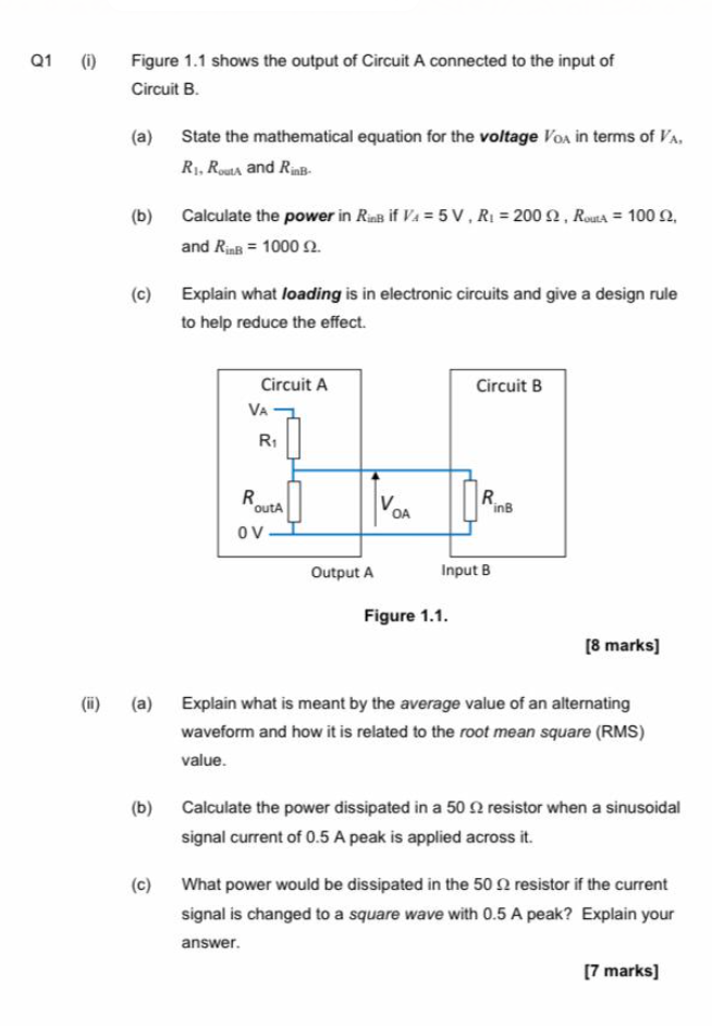 Solved Q1 (0) Figure 1.1 shows the output of Circuit A | Chegg.com