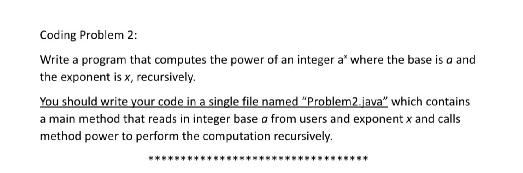 Solved Coding Problem 2: Write a program that computes the | Chegg.com