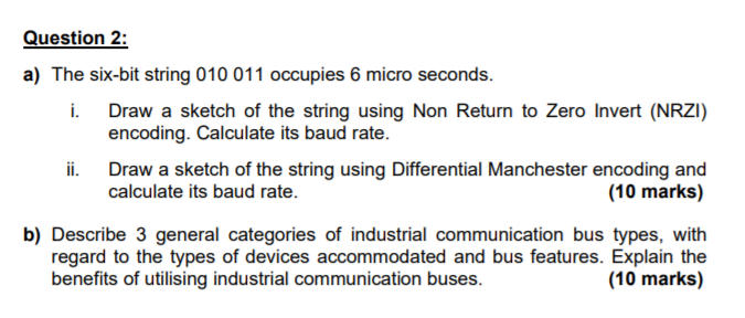 Solved Question 2: a) The six-bit string 010 011 occupies 6 | Chegg.com