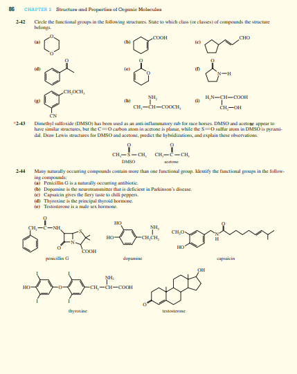Solved 86 CHAPTER 2 Structure and Properties of Organic | Chegg.com
