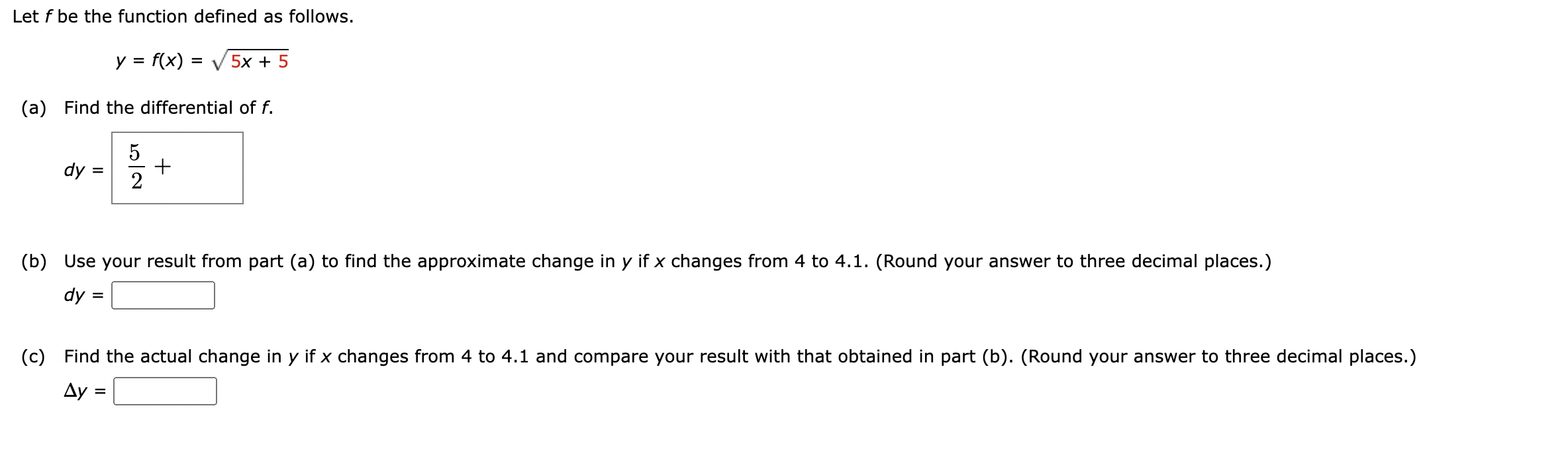 Solved Let F Be The Function Defined As Follows. Y = F(x) = | Chegg.com