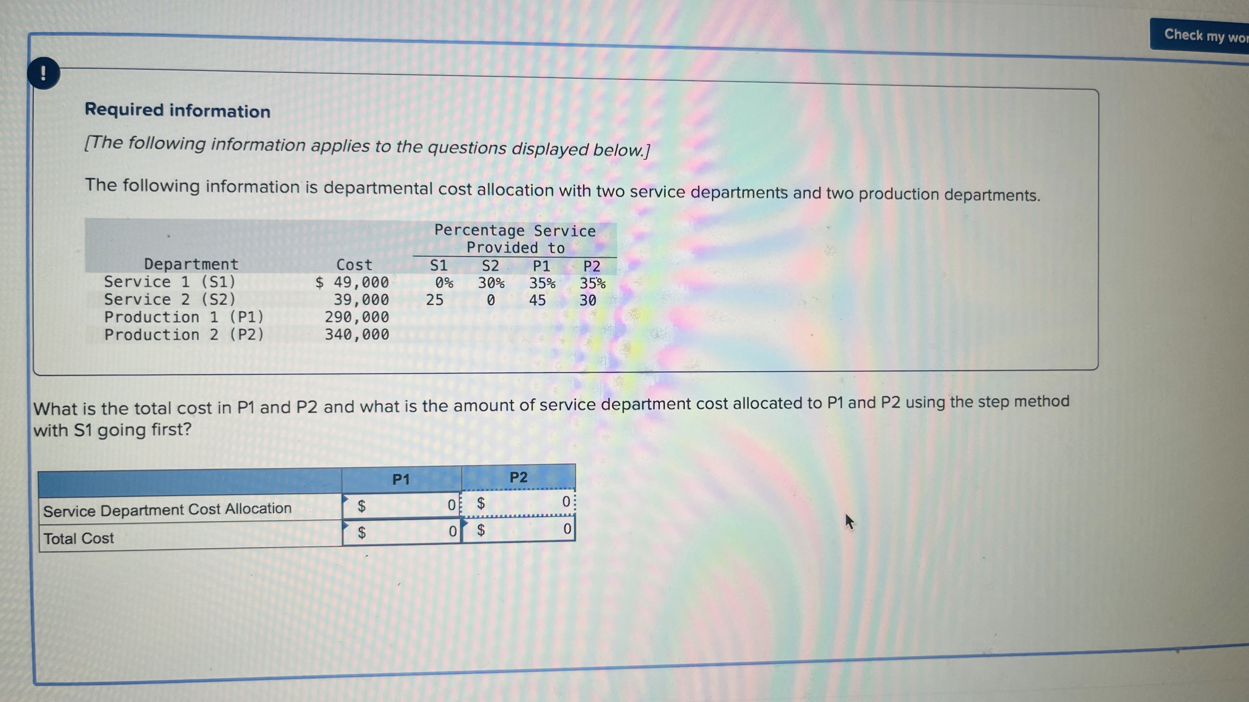 Solved Required informotion [The following information