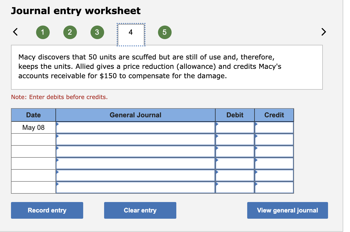 Solved Journal entry worksheet Macy discovers that 50 units | Chegg.com