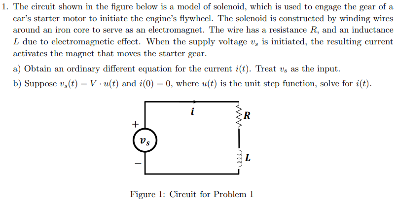 Solved 1. The circuit shown in the figure below is a model | Chegg.com