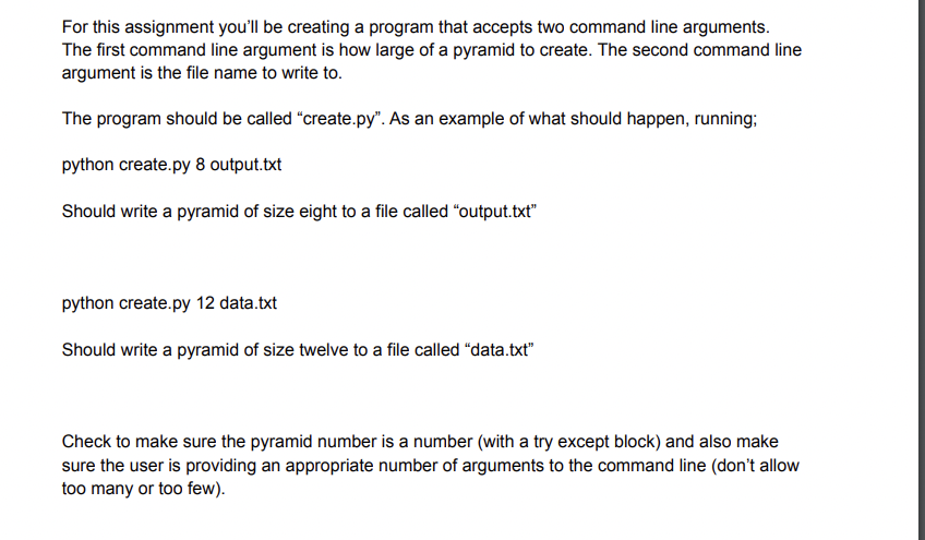 Solved Python coding help Accept two command line arguments, | Chegg.com