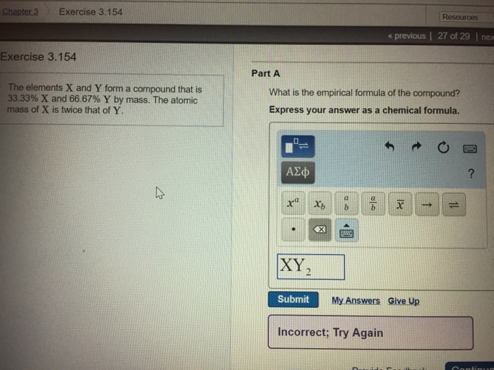 Solved The elements X and Y form a compound that is 33.33 X