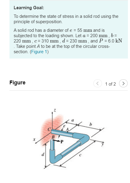 Solved Learning Goal: To determine the state of stress in a | Chegg.com
