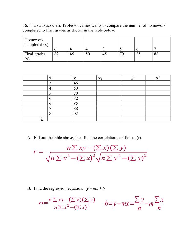 Solved please help me fill out the table and solve the | Chegg.com