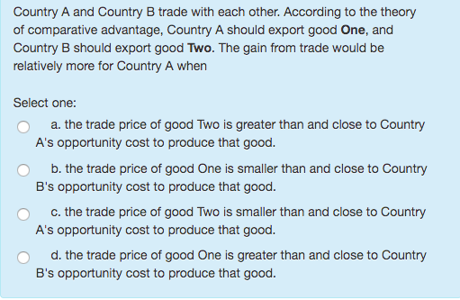 Solved Country A And Country B Trade With Each Other. | Chegg.com