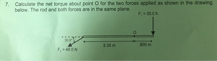 Solved Calculate the net torque about point O for the two | Chegg.com