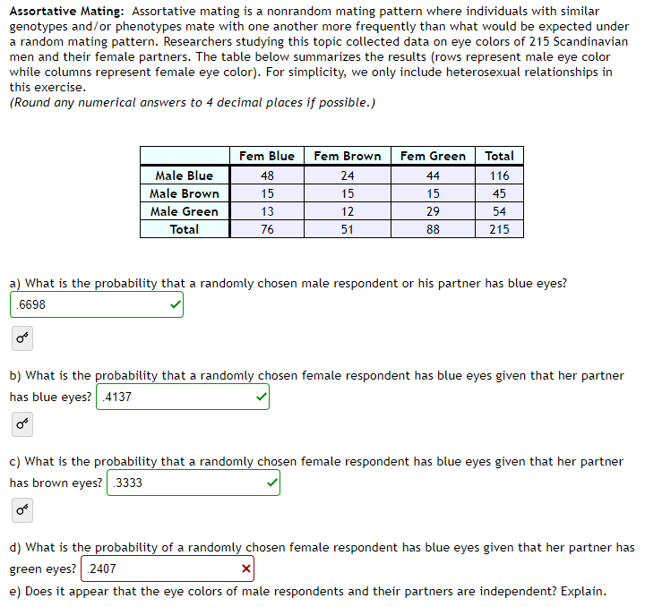 Solved Assortative Mating: Assortative Mating Is A Nonrandom | Chegg.com