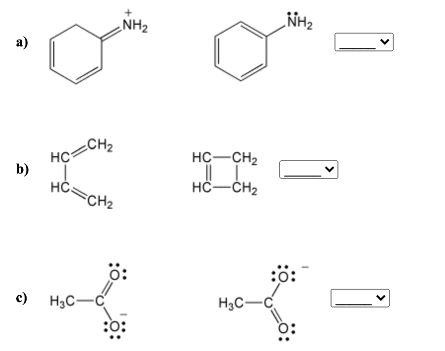 Solved For each example, specify whether the two structures | Chegg.com