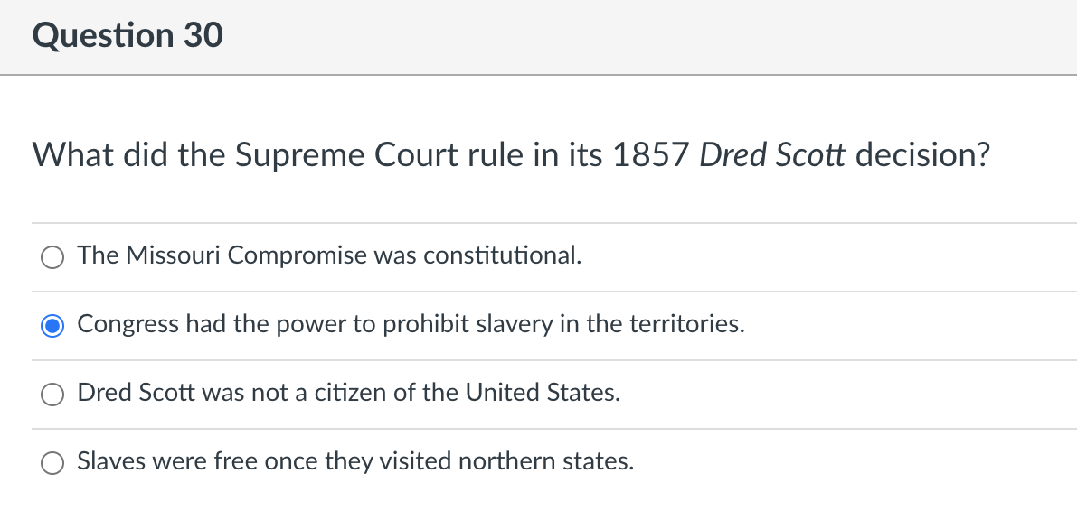 Solved Question 30 What did the Supreme Court rule in its | Chegg.com
