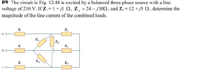 Solved pS The circuit in Fig. 12.48 is excited by a balanced | Chegg.com