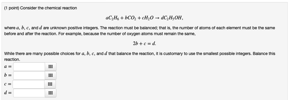 Solved (1 Point) Consider The Chemical Reaction Where A, B, | Chegg.com